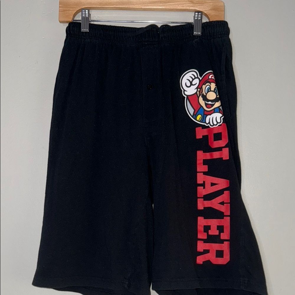 Nintendo Lounge Black and Red Shorts with Graphic Design